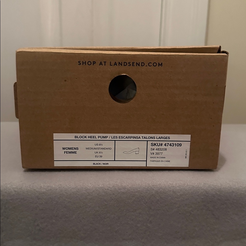 Block Heel Pump black Lands’ End shoes still in box - Picture 4 of 5